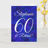 Royal Blue 60 en Happy Retirement in ruste Kaart (Gele Bloem)