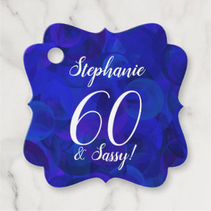 Royal Blue 60 en Sassy Birthday Party Favor Tags Bedankjes Labels