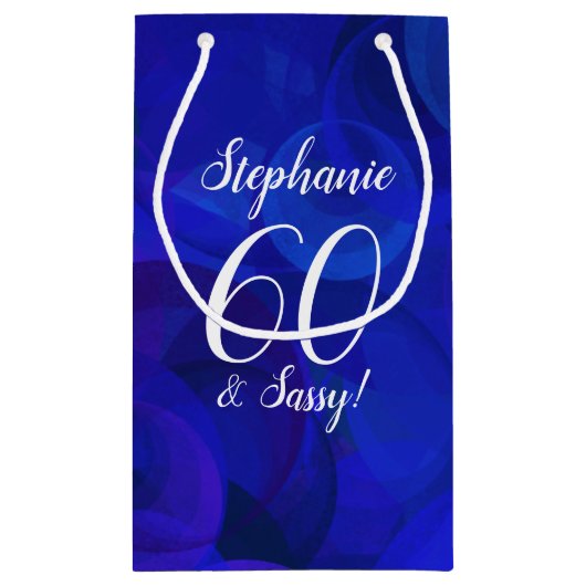 Royal Blue 60 en Sassy Birthday Party Klein Cadeauzakje (Achterkant)