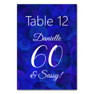 Royal Blue 60 en Sassy Birthday Party Name Kaart