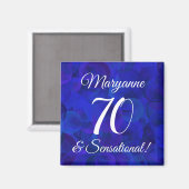 Royal Blue 70 & Sensational Birthday Party Magneet (Voorkant / Achterkant)