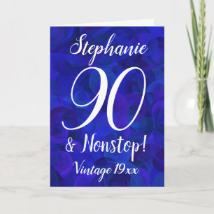 Royal Blue 90 en Nonstop Gepersonaliseerd Birthday Kaart