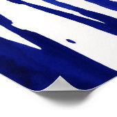 Royal Blue Abstracte Stripes Poster (Hoek)