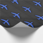 Royal Blue Airplane Cadeaupapier (Hoek)