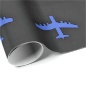 Royal Blue Airplane Cadeaupapier (Rol Hoek)