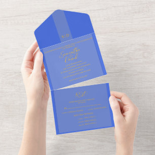 Royal Blue All in One Wedding Invitation Uitnodiging