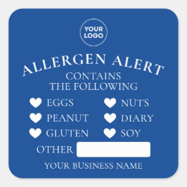 Royal Blue Allergy Alert Bakery Cake Food Sticker