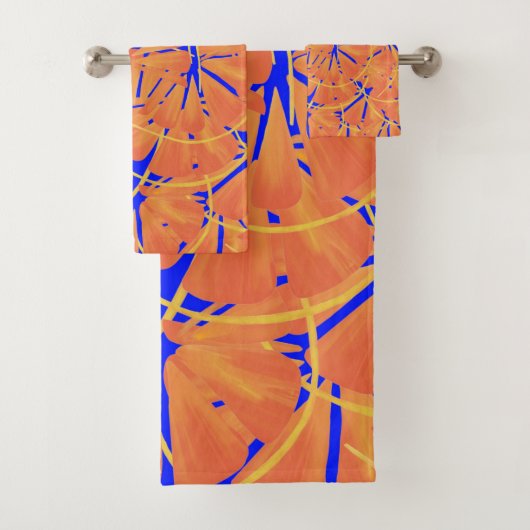 Royal Blue And Citrus Orange Tropical Art Design (En situation)