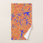 Royal Blue And Citrus Orange Tropical Art Design (Serviette à main)