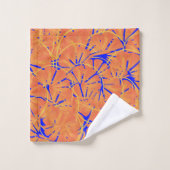 Royal Blue And Citrus Orange Tropical Art Design (Gant de toilette)