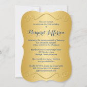 Royal Blue and Gold 75th Photo Birthday Invitation (Dos)