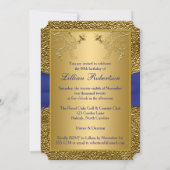 Royal Blue and Gold 80th Birthday Invitation (Dos)