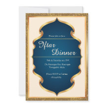 Royal Blue and Gold Iftar Dinner Invitation