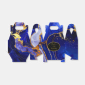 Royal Blue and Gold Marble Agate Birthday Party Bedankdoosjes (Uitgevouwen)