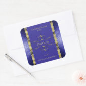 Royal Blue and Gold Product Labels Glitter Borders (Envelop)