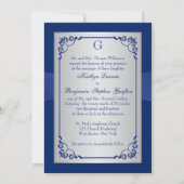 Royal Blue and Silver Joint Hearts Invitation 2 (Dos)