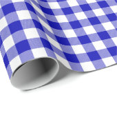 Royal Blue and White Check Pset Wrapping Paper Cadeaupapier (Rol Hoek)