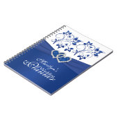 Royal Blue and White Coeurs joints Carnet floral (Côté gauche)