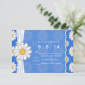 Royal Blue and White Daisy Floral RSVP (Debout devant)