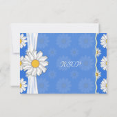 Royal Blue and White Daisy Floral RSVP (Dos)