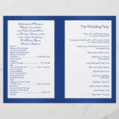 Royal Blue and White Programme de mariage des coeu (Dos)