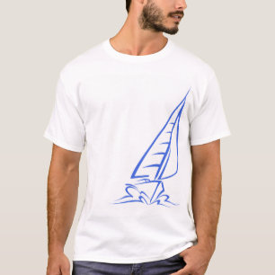 Royal Blue and White Sailing; Zeilboot T-shirt
