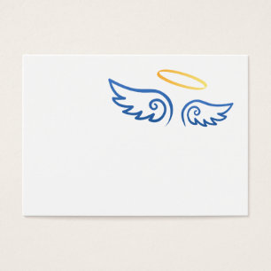 Royal Blue Angel vleugels met Halo Visitekaartje
