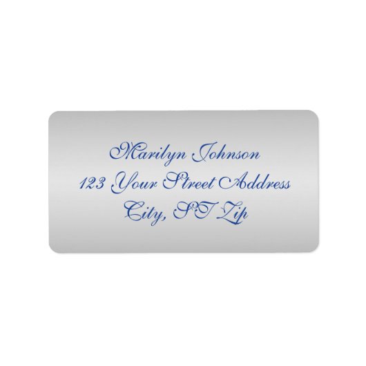 Royal Blue, Argent Adresse de retour Étiquettes 3 (Devant)