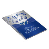 Royal Blue, Argent Coeurs Joints Carnet Floral (Côté Droit)