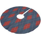 Royal Blue Argyle kerstpatroon Kerstboom Rok (Gekanteld)
