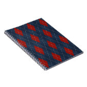 Royal Blue Argyle kerstpatroon Notitieboek (Rechterzijde)