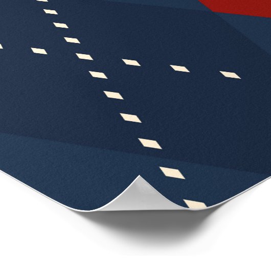 Royal Blue Argyle kerstpatroon Poster (Hoek)