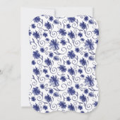 Royal Blue Aster Flower Wedding Invitations (Dos)