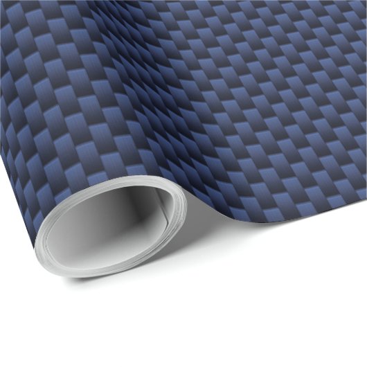 Royal Blue Automotive Carbon Fiber Weave Print Cadeaupapier (Rol Hoek)
