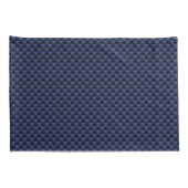 Royal Blue Automotive Carbon Fiber Weave Print Kussensloop (Achterkant-Rechts)