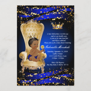 Royal Blue Baby shower, Baby shower uitnodiging