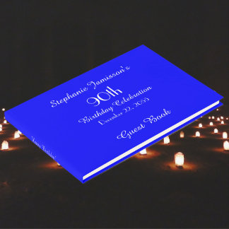 Royal Blue Birthday Party Memory Book, Name, Gastenboek
