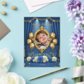 Royal Blue Birthday Photo Invitation for Boy (Insitu (Mariage))
