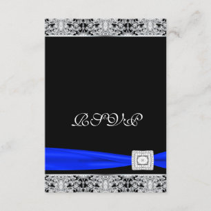 Royal Blue Black Lace RSVP