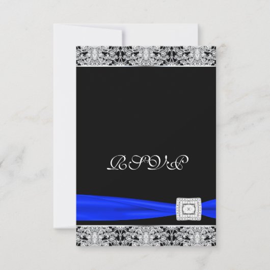 Royal Blue Black Lace RSVP (Voorkant)