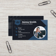 Royal blue, Black Modern Corporate Carte de visite