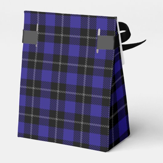 Royal Blue Black Plaid Bedankdoosjes (Achterkant)