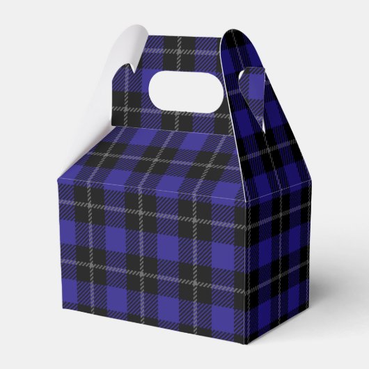 Royal Blue Black Plaid Bedankdoosjes (Achterkant)