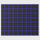 Royal Blue Black Plaid Cadeaupapier (Vlak)