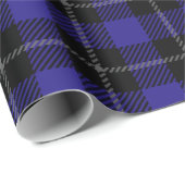 Royal Blue Black Plaid Cadeaupapier (Rol Hoek)
