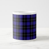 Royal Blue Black Plaid Extra Grote Beker (Voorkant)