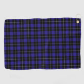 Royal Blue Black Plaid Golfhanddoek (Horizontaal)
