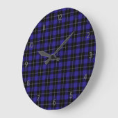 Royal Blue Black Plaid Grote Klok (Hoek)