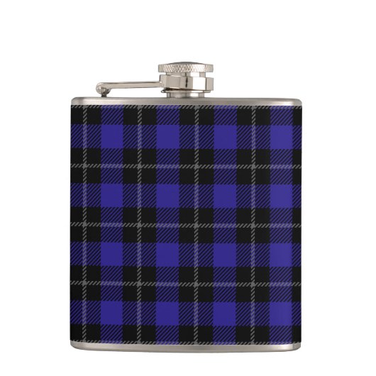 Royal Blue Black Plaid Heupfles (Voorkant)