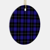 Royal Blue Black Plaid Keramisch Ornament (Rechts)